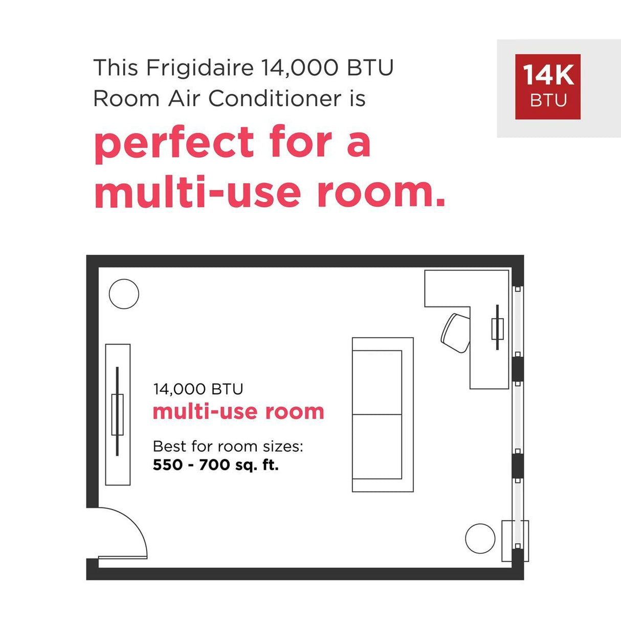 14,000 BTU Window Room Air Conditioner with Wi-Fi