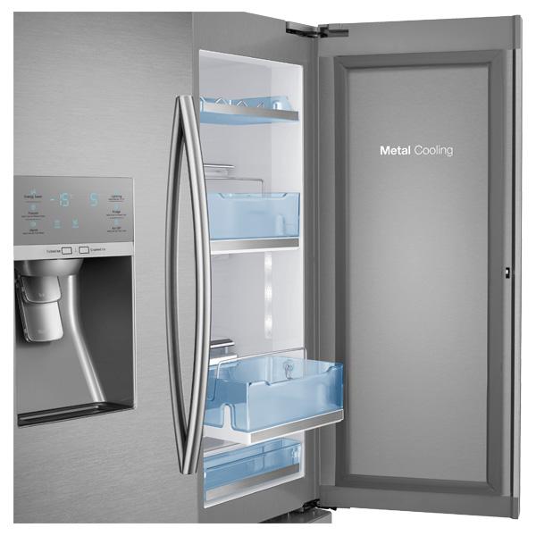 36" Wide, 30 cu. ft. Capacity 3-Door French Door Food ShowCase Refrigerator with Dual Ice Maker (Stainless Steel)