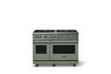 48"W. Sealed Burner Gas Range (Burner: 8b, Finish: Eucalyptus, Trim: Polished Chrome, Fuel: Propane)
