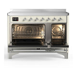 ILVE UMIB48NR3AWC Majestic III 48 inch Induction Range with 6 Elements, 5.02 cu. ft. Total Oven Capacity (Triple Glass Door, Antique White, Chrome)