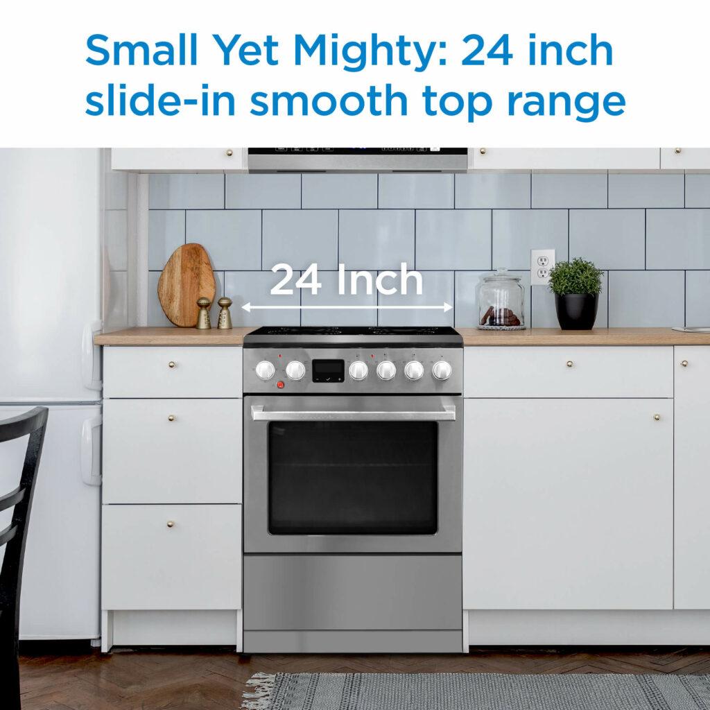 Danby 24-in TruAirFry Smooth top Slide-in Electric Range in Stainless Steel