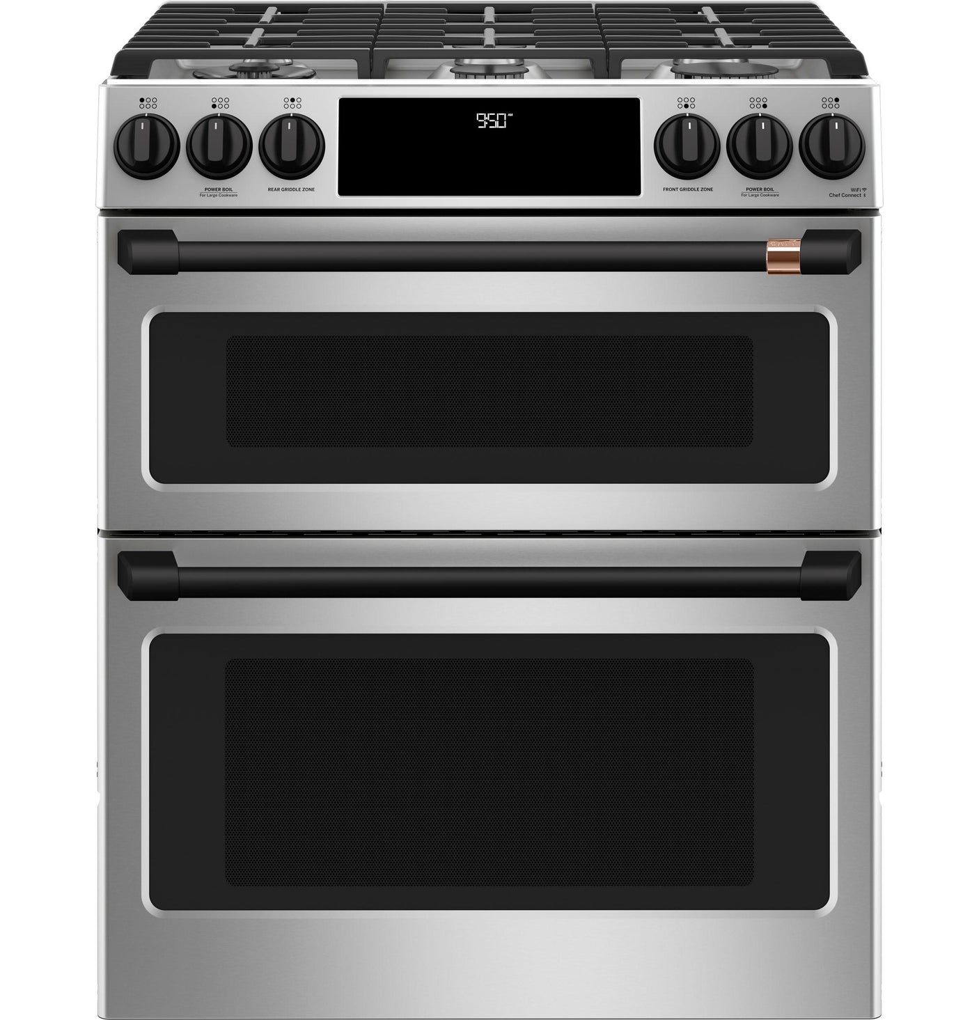 Café 30" Smart Slide-In, Front-Control, Dual-Fuel, Double-Oven Range with Convection