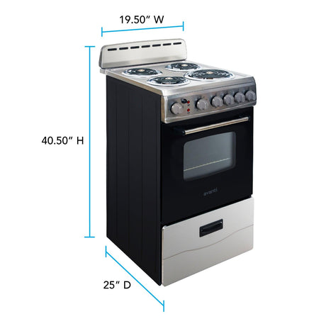 Avanti 20" Electric Range - Stainless Steel
