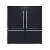 Forno Milano 2-Piece 62-Inch Freestanding Dual Bottom Freezer Refrigerator in Black - 34.4 cu.ft, Touch Control, Ice Maker