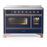 ILVE UMIB48NR3MBP Majestic III 48 inch Induction Range with 6 Elements, 5.02 cu. ft. Total Oven Capacity (Triple Glass Door, Midnight Blue, Copper)