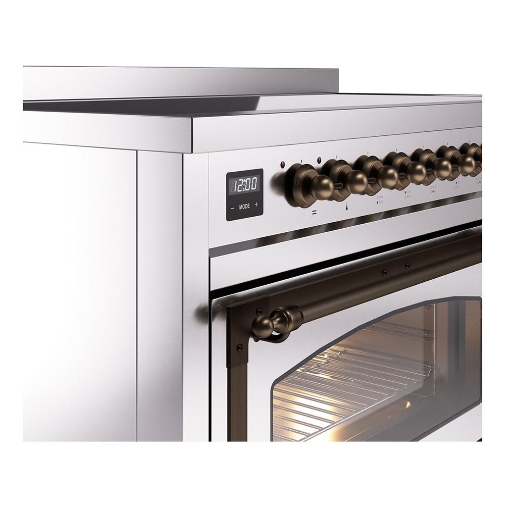 ILVE UNI486NMPSSB Nostalgie II Noblesse 48 inch Induction Range (Triple Glass Door, Stainless Steel, Burnished)