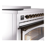 ILVE UNI486NMPSSB Nostalgie II Noblesse 48 inch Induction Range (Triple Glass Door, Stainless Steel, Burnished)