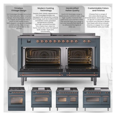ILVE UN30QNMPWHCLP Nostalgie II Noblesse 30 inch Dual Fuel Range (Liquid Propane, Solid Door, White, Chrome)