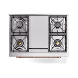 ILVE UN36FNMPAWPLP Nostalgie II Noblesse 36 inch Dual Fuel Range (Liquid Propane, Triple Glass Door, Antique White, Copper)