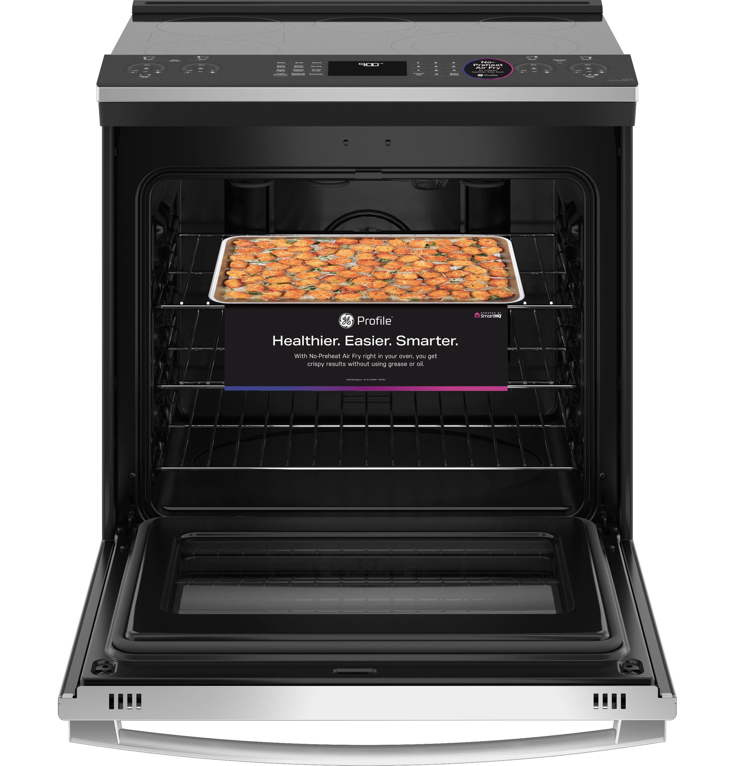 GE Profile 30 Smart Slide In Electric Convection Fingerprint Resistant Range with No Preheat Air Fry