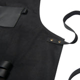 Grilling Apron - Black Canvas & Leather L