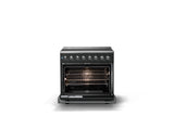 36"W. Induction Range (Finish: Antique Bronze, Trim: Polished Chrome)