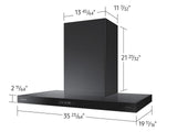 Bespoke Hood Triple Air Sensor  Low Noise  36" Width