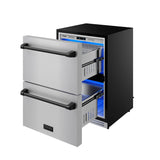 24 Inch Undercounter Built-in or Freestanding Drawer Refrigerator - Stainless Steel/black  Gordon Ramsay Series