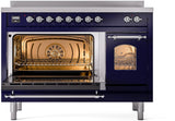 Nostalgie II 48 Inch Electric Freestanding Range in Blue with Chrome Trim