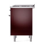 ILVE UN36FQNMPBUC Nostalgie II Noblesse 36 inch Dual Fuel Range (Natural Gas, Solid Door, Burgundy, Chrome)