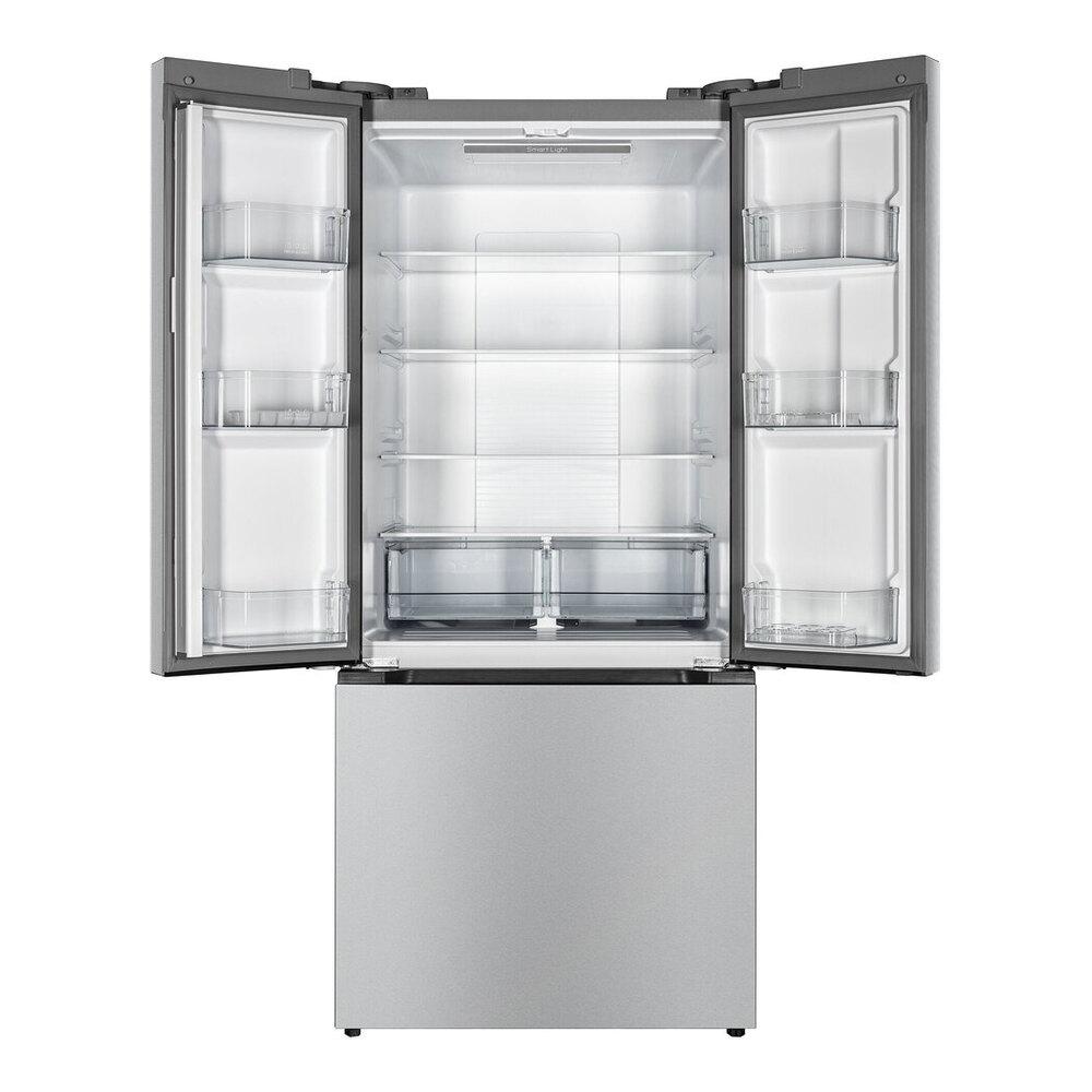 Verona VEFFD3018RISL 30 inch Freestanding French Door Refrigerator with 18.2 cu. ft. Capacity, Automatic Ice Maker, Recessed Handle
