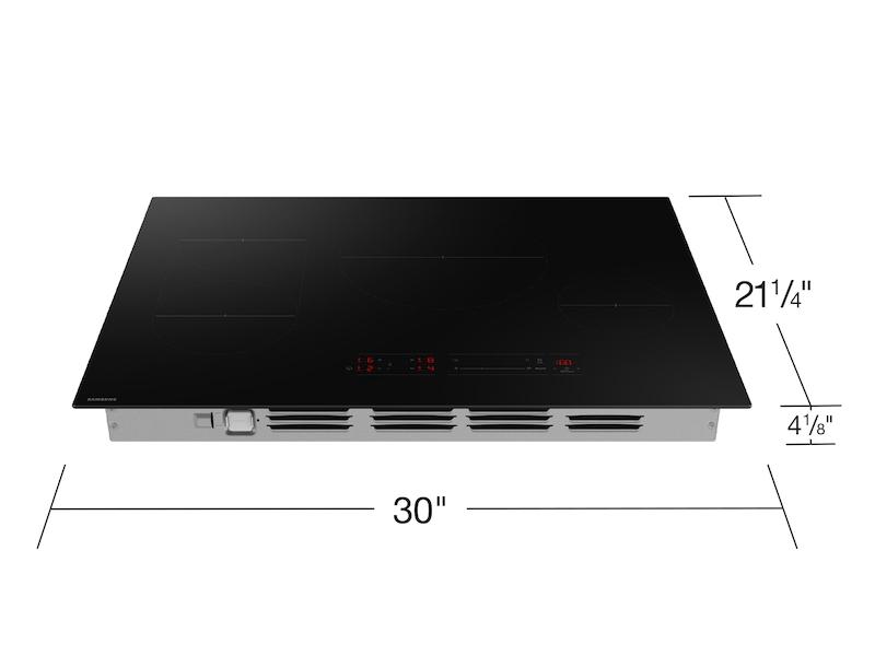 30" Induction Cooktop with Anti-Scratch Matte Glass and Sync Burners in Black