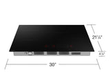 30" Induction Cooktop with Anti-Scratch Matte Glass and Sync Burners in Black