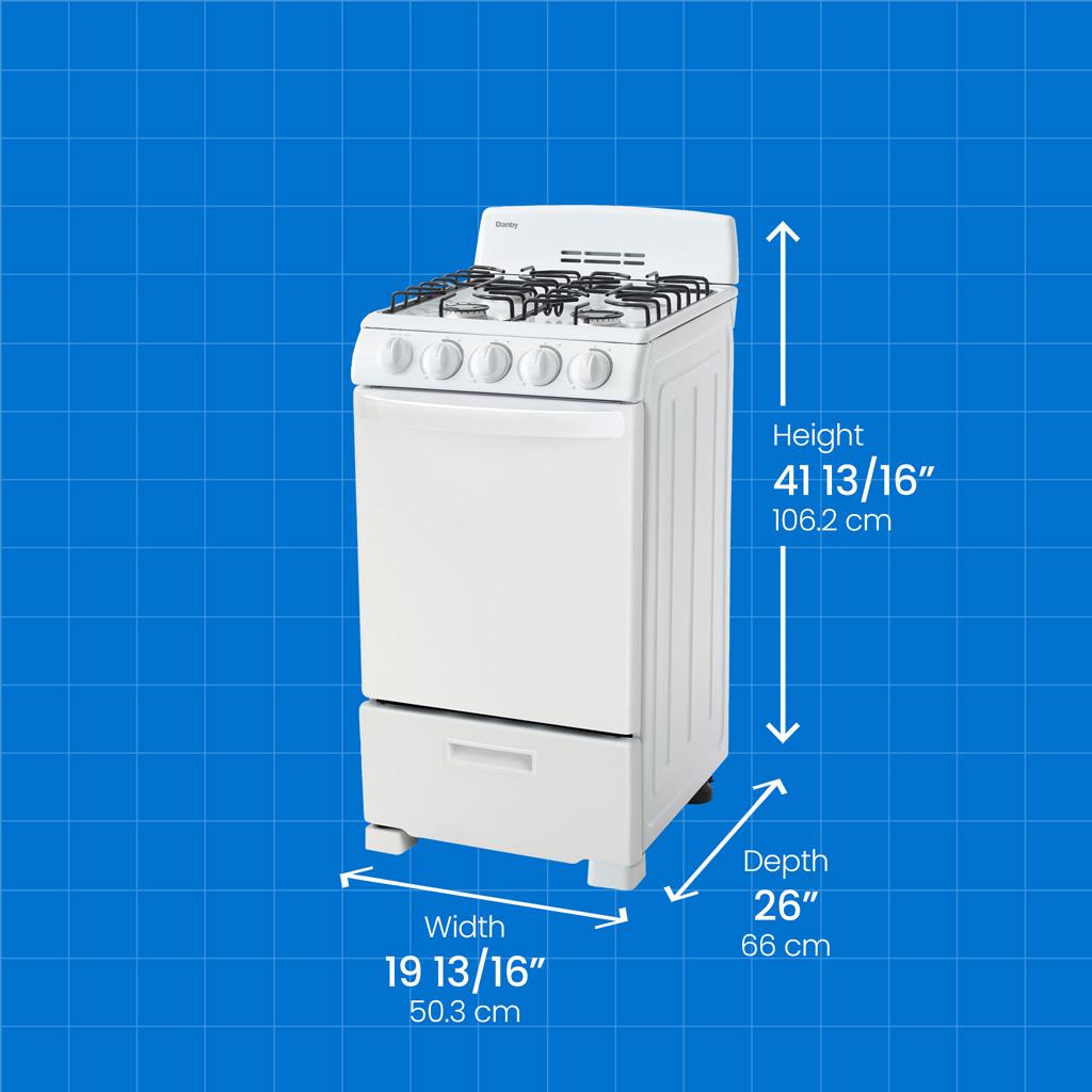 Danby 20" Wide Gas Range in White