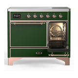 ILVE UMDIB40QNR3EGP Majestic III 40 inch Induction Range with 6 Elements, 3.82 cu. ft. Total Oven Capacity (Solid Door, Emerald Green, Copper)