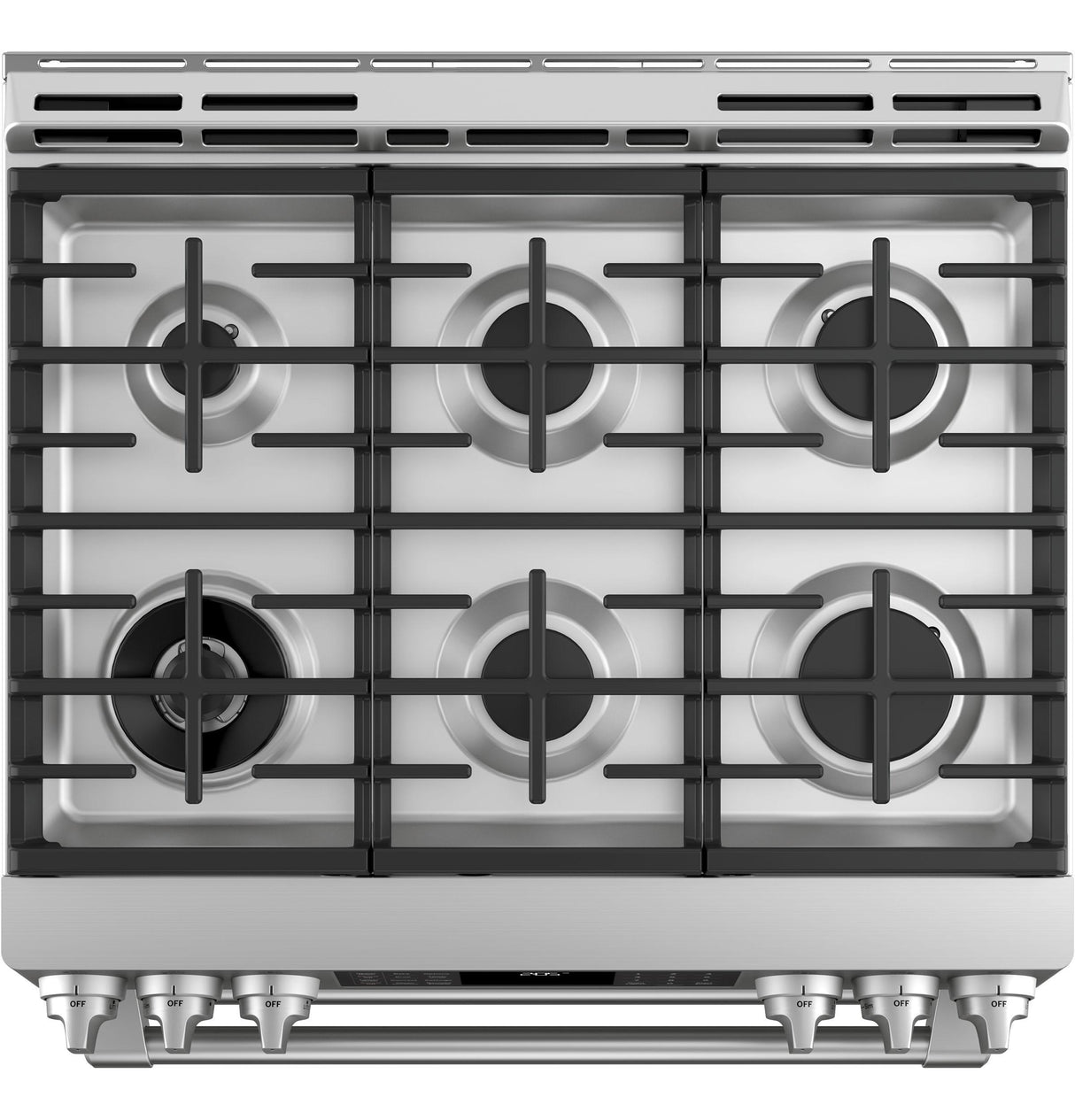 GE Cafe™ Series 30" Slide-In Front Control Dual-Fuel Double Oven with Convection Range