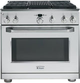 GE Monogram® 36" Dual-Fuel Professional Range with 4 Burners and Grill (Liquid Propane)