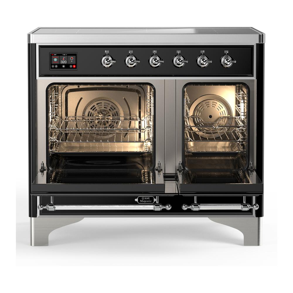 ILVE UMDIB40NR3MGC Majestic III 40 inch Induction Range with 6 Elements, 3.82 cu. ft. Total Oven Capacity (Triple Glass Door, Graphite Matte, Chrome)
