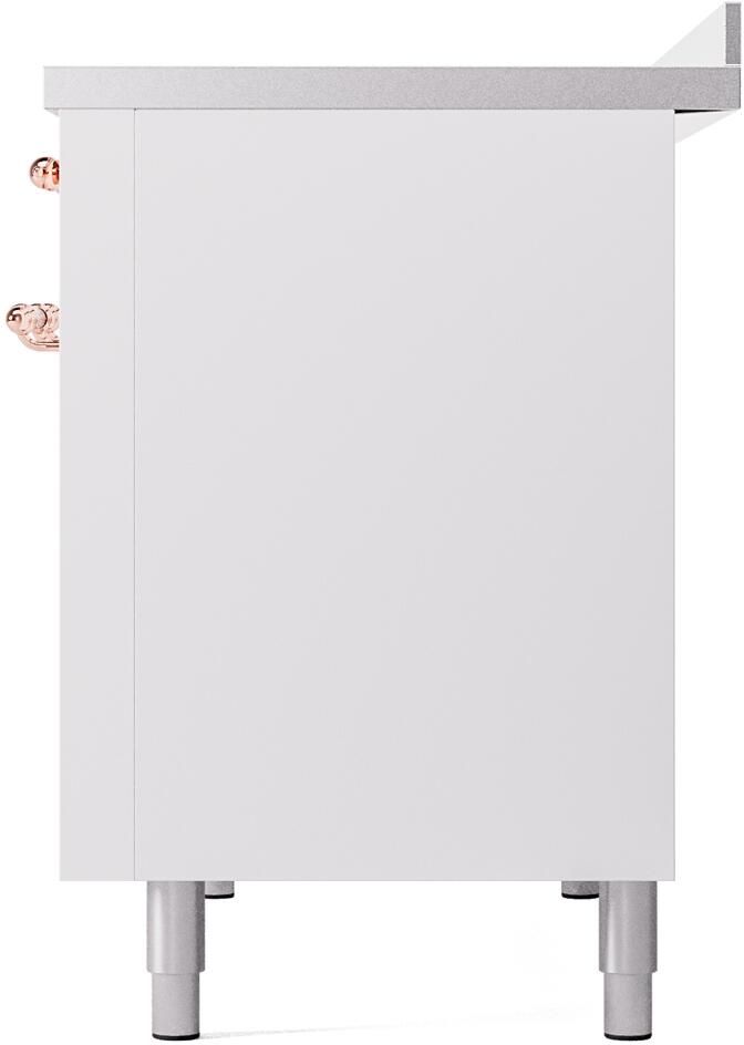 Nostalgie II 48 Inch Electric Freestanding Range in White with Copper Trim