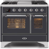 Majestic II 40 Inch Dual Fuel Liquid Propane Freestanding Range in Matte Graphite with Chrome Trim