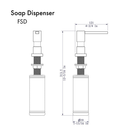 ZLINE Faucet Soap Dispenser in Brushed Nickel (FSD-BN)