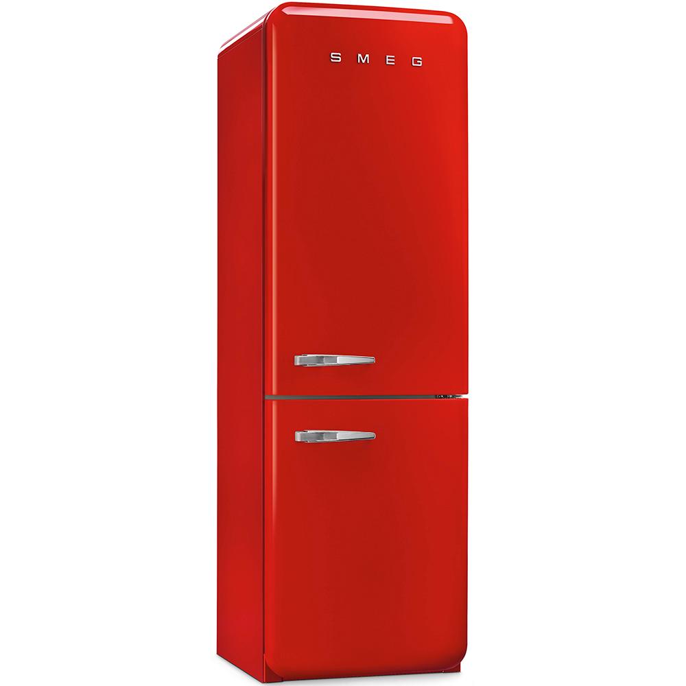 Approx 24" 50'S Style refrigerator with automatic freezer, Red, Right hand hinge