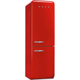 Approx 24" 50'S Style refrigerator with automatic freezer, Red, Right hand hinge