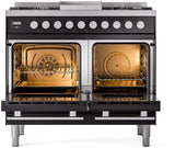 Professional Plus II 40 Inch Dual Fuel Natural Gas Freestanding Range in Glossy Black with Trim