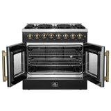 Forno Galiano 36-inch Freestanding French Door Dual Fuel Range Black