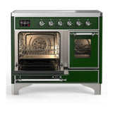ILVE UMDIB40NR3EGC Majestic III 40 inch Induction Range with 6 Elements, 3.82 cu. ft. Total Oven Capacity (Triple Glass Door, Emerald Green, Chrome)