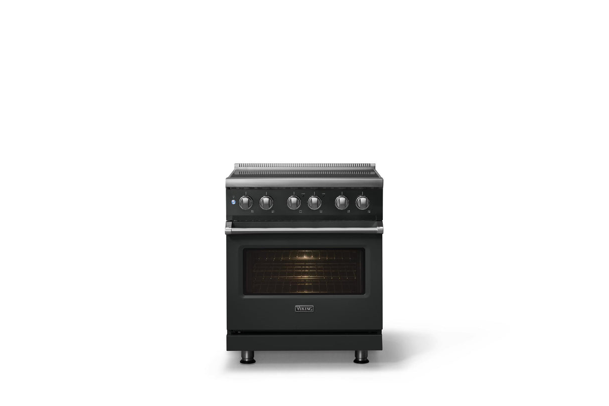 30"W. Induction Range (Finish: Antique Bronze, Trim: Polished Chrome)