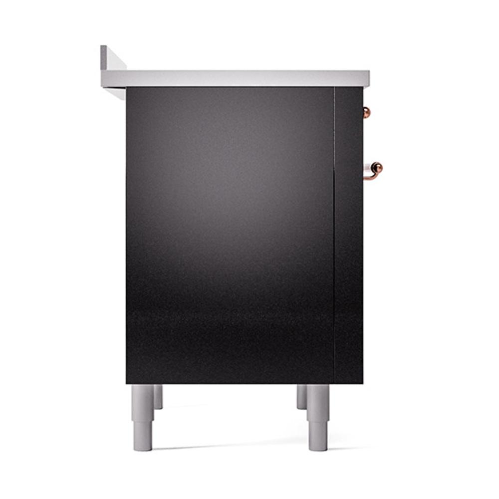 ILVE UNI366QNMPBKP Nostalgie II Noblesse 36 inch Induction Range (Solid Door, Glossy Black, Copper)