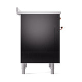 ILVE UNI366QNMPBKP Nostalgie II Noblesse 36 inch Induction Range (Solid Door, Glossy Black, Copper)