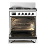 ILVE UM30NR3RABLP Majestic III 30 inch Dual Fuel Range with 5 Black Brass Burners, Dual Function Burner up to 25,000 BTU (Liquid Propane, Triple Glass Door, RAL, Burnished)