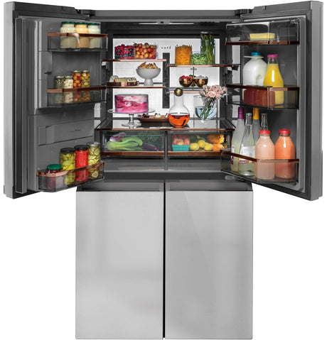 CAF(EBACK)™ ENERGY STAR® 27.4 Cu. Ft. Smart Quad-Door Refrigerator in Platinum Glass
