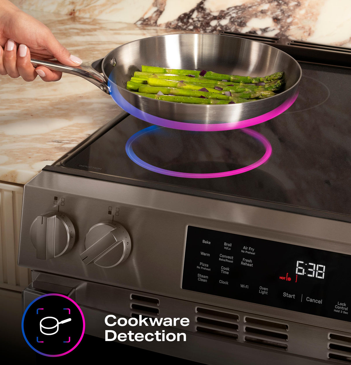 GE Profile™ ENERGY STAR® 30" Smart Slide-In Induction and Convection Range with No Preheat Air Fry and EasyWash™ Oven Tray