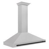 ZLINE 48 in. Autograph Edition Convertible Fingerprint Resistant DuraSnow Stainless Steel Range Hood with Champagne Bronze Handle (KB4SNZ-48-CB) [Color: Matte Black Accents]