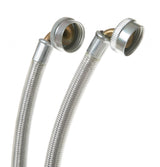 UNIVERSAL 6 FT STAINLESS STEEL WASHING MACHINE HOSES WITH 90 DEGREE ELBOW