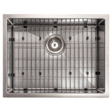 ZLINE 27 in. Meribel Undermount Single Bowl Satin Stainless Steel Kitchen Sink with Bottom Grid (SRS-27S)