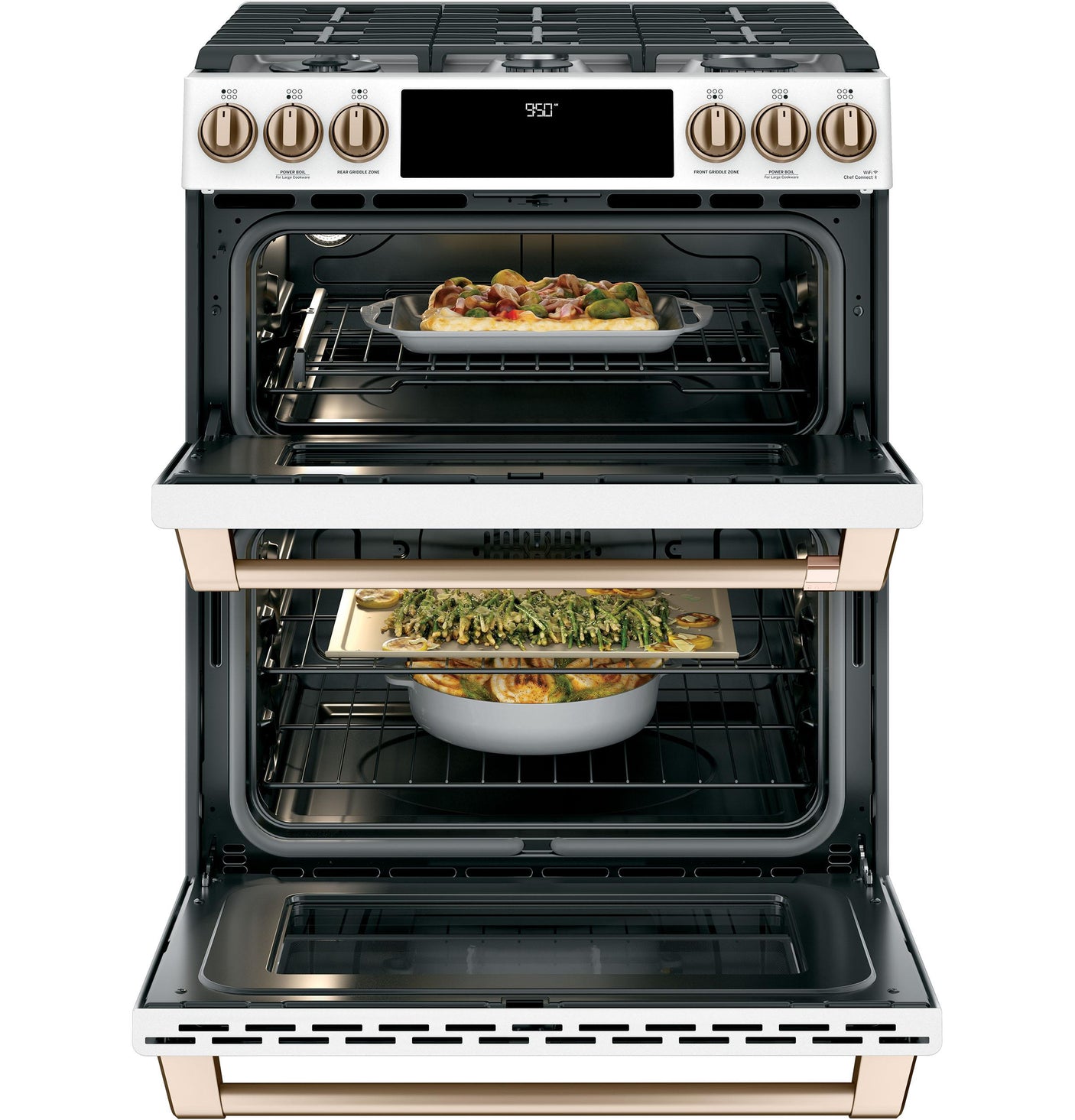 Café™ 30" Smart Slide-In, Front-Control, Dual-Fuel, Double-Oven Range with Convection