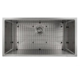 ZLINE 36 in. Meribel Undermount Single Bowl Stainless Steel Kitchen Sink with Bottom Grid (SRS-36)