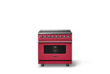 36"W. Induction Range (Finish: Valentine, Trim: Polished Chrome)