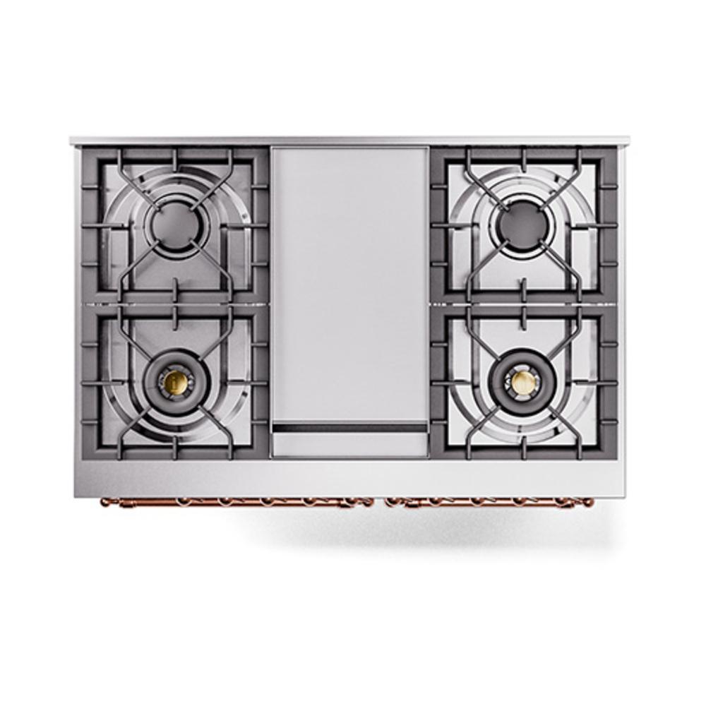 ILVE UND40FNMPSSPLP Nostalgie II Noblesse 40 inch Dual Fuel Range (Liquid Propane, Triple Glass Door, Stainless Steel, Copper)