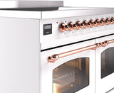 Nostalgie II 40 Inch Electric Freestanding Range in White with Copper Trim